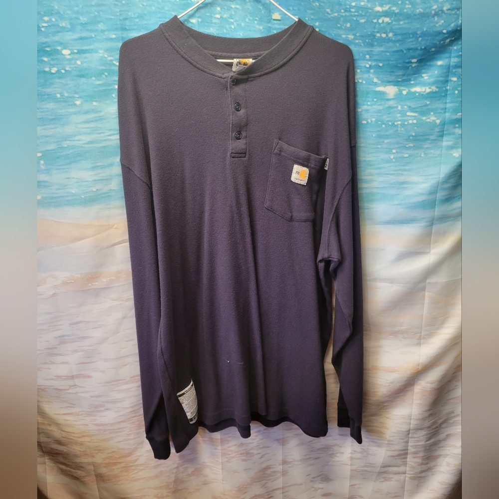 Carhartt FR‎ Size XL Mens Long Sleeve Henley Shirt